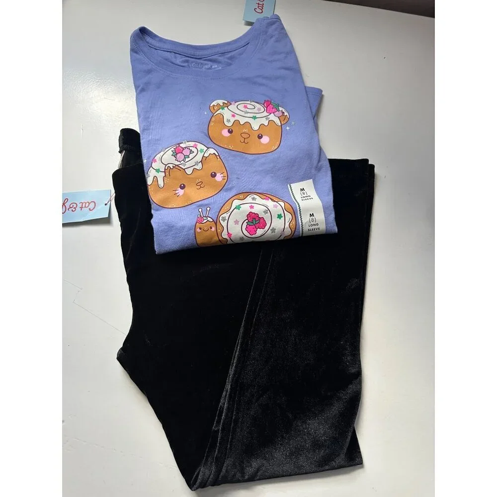 Cat & Jack Girls Graphic Long Sleeve and Leggings Set size M (8) NWT